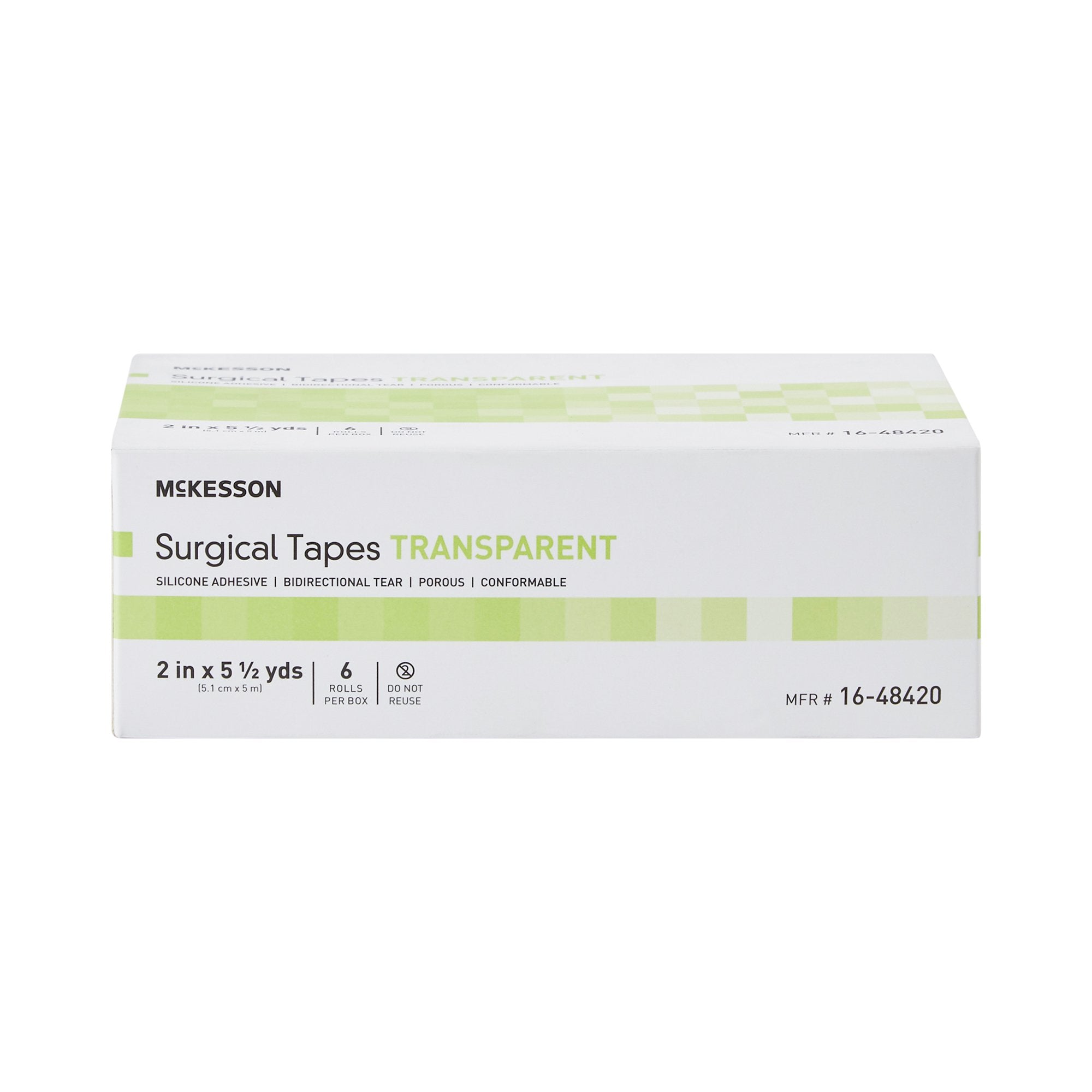 McKesson Silicone Medical Tape, 2 Inch x 5-1/2 Yard, Transparent-Medical Tape McKesson Transparent 2 Inch X 5-1/2 Yard Plastic / Silicone NonSterile
