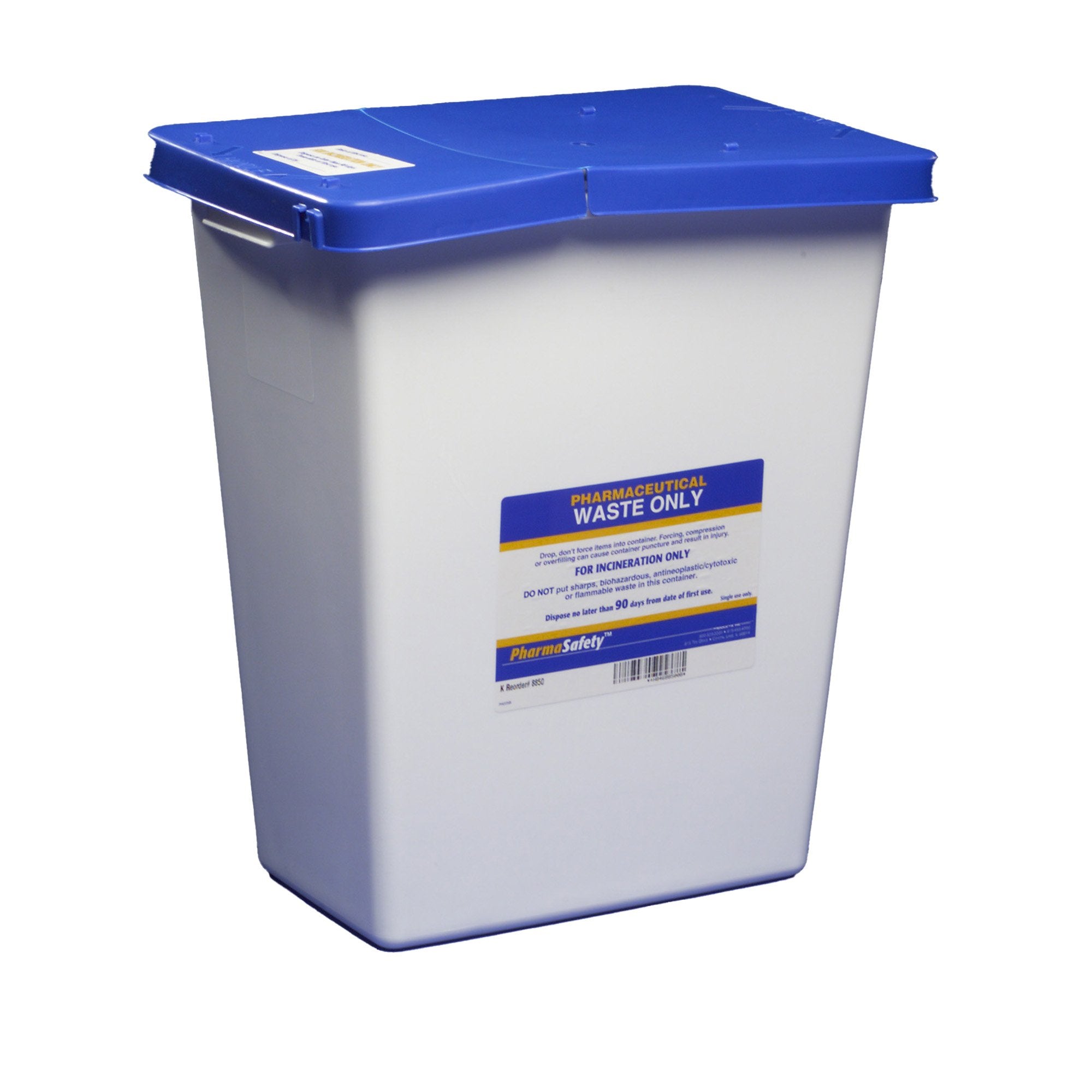 SharpSafety™ Pharmaceutical Waste Container, 8 Gallon, 17.75 x 11 x 15.5 Inch - Needles and Syringes>Sharps Collectors>Sha...