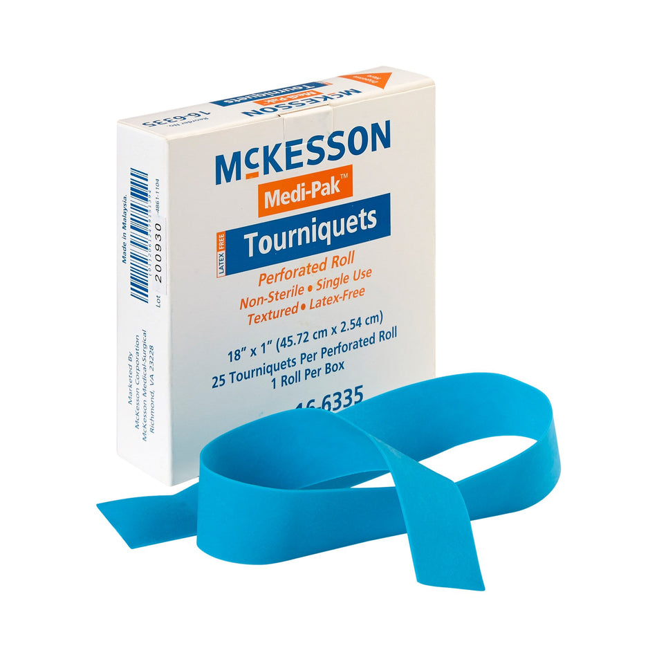 McKesson Tourniquet Band on Roll-McKesson Tourniquet Strap 18 Inch Length Rolled and Banded