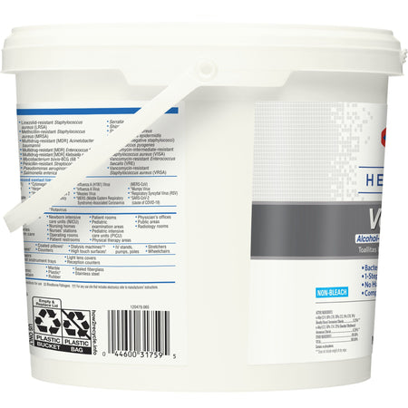 Clorox Healthcare VersaSure Cleaner Disinfectant Wipes, Bucket-Clorox Healthcare VersaSure Surface Disinfectant Cleaner Premoistened Quaternary Based Manual Pull Wipe 110 Count Pail Scented NonSterile