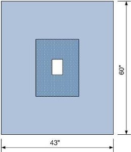 C-Core Drape Sheet with Fenestration, 43 x 60 Inch-Surgical Drape C-Core Drape Sheet with Fenestration 43 W X 60 L Inch