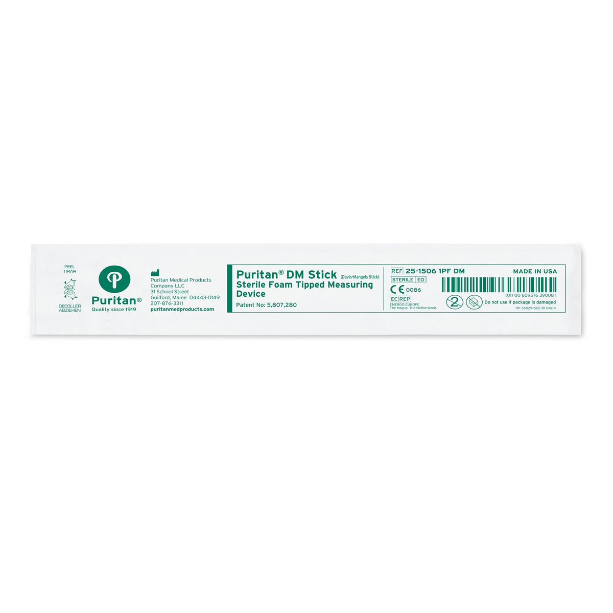 Puritan Wound Measuring Device, 6-inch Length-Wound Measuring Device Puritan 6 Inch Length Foam / Polystyrene Sterile