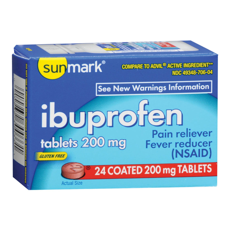 Pain Relief sunmark® 200 mg Strength Ibuprofen Tablet 24 per Bottle