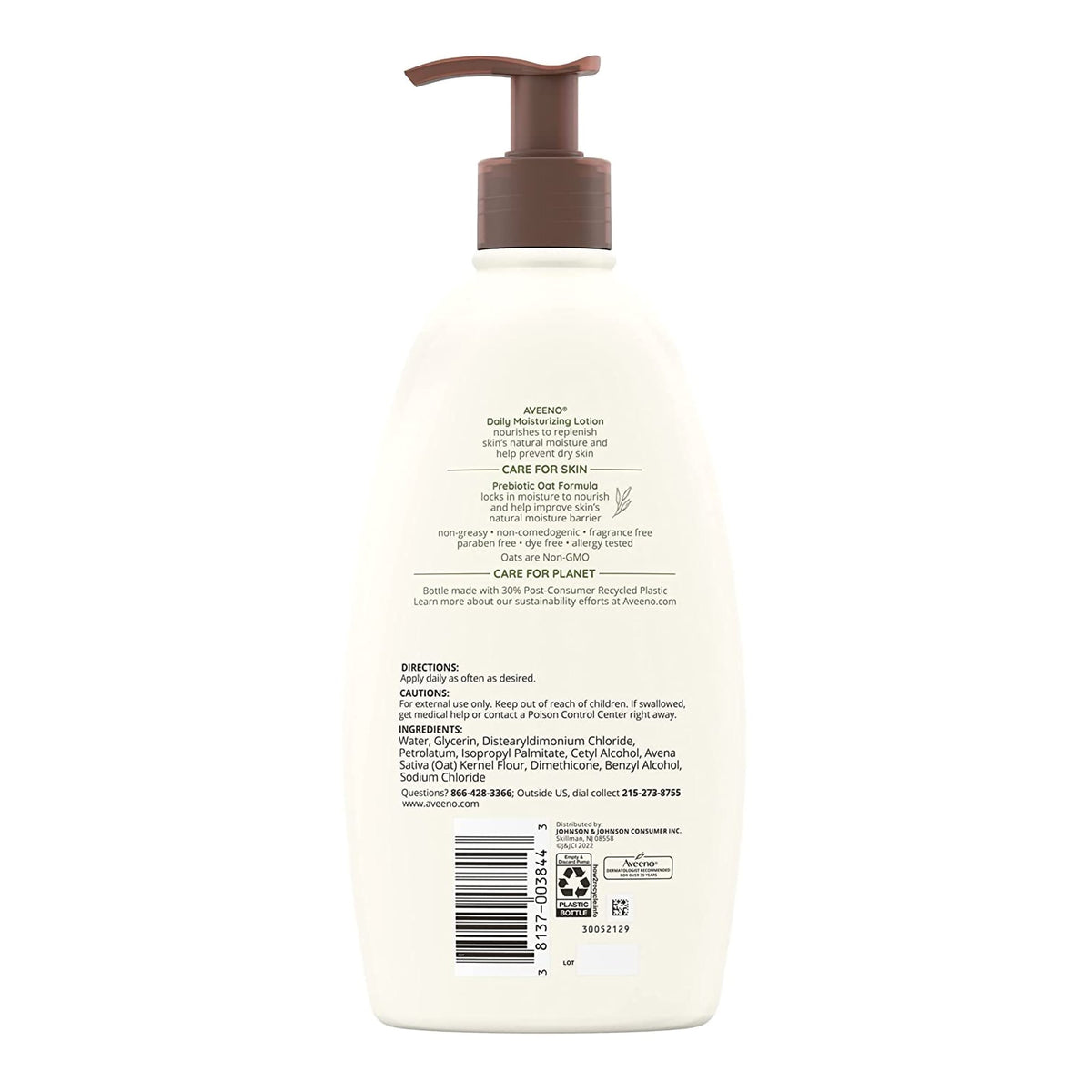 Aveeno® Daily Moisturizing Body Lotion Fragrance Free, 18-ounce Pump Bottle - Personal Hygiene>Skin Care>Moisturizers - J...
