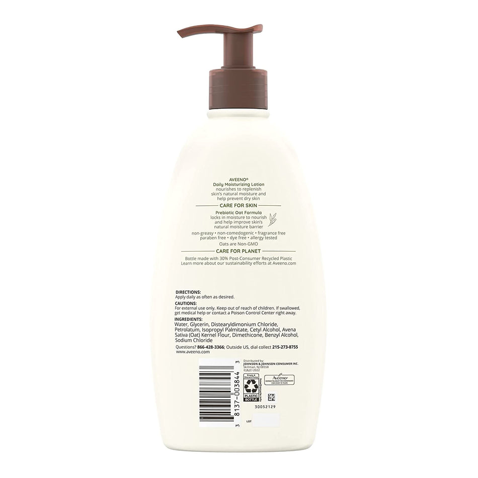 Aveeno® Daily Moisturizing Body Lotion Fragrance Free, 18-ounce Pump Bottle - Personal Hygiene>Skin Care>Moisturizers - J...