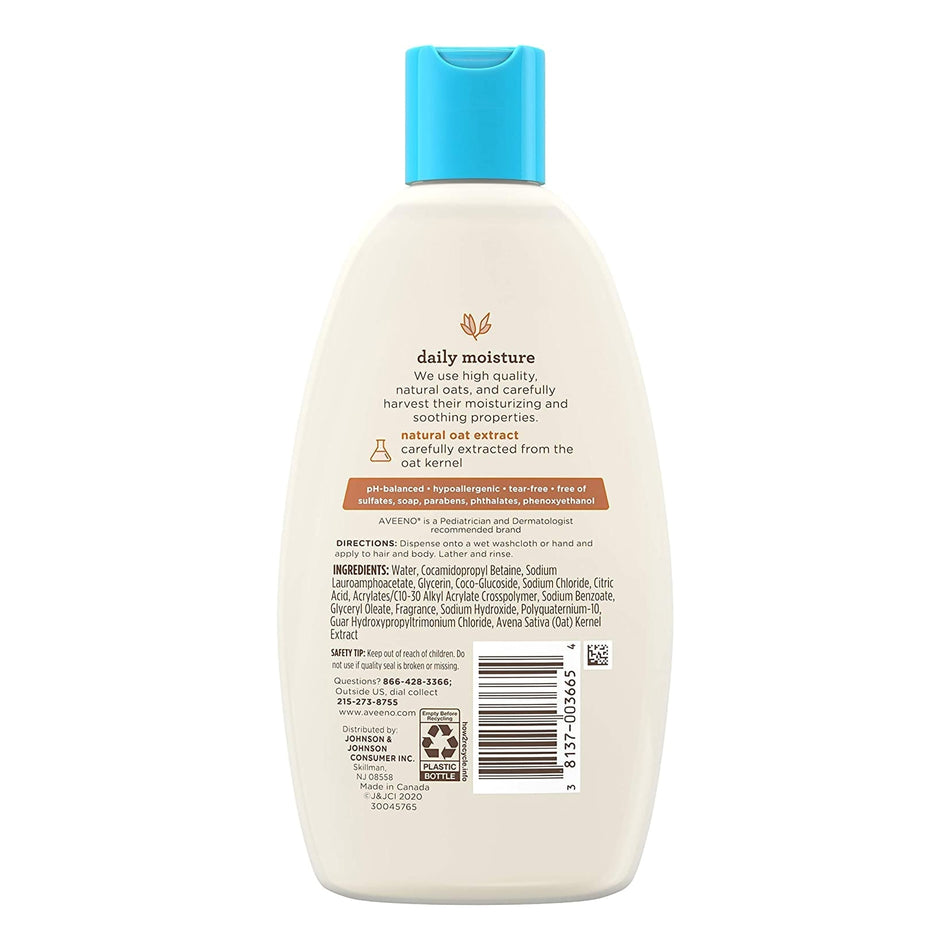 Aveeno® Baby Daily Moisture Wash and Shampoo, Lightly Scented, 8-ounce Bottle - Personal Hygiene>Hair Care>Shampoos - J &...