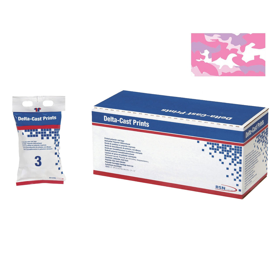 Delta-Cast Pink Camouflage Cast Tape, 3 Inch x 4 Yard-Cast Tape Delta-Cast Prints 3 Inch X 12 Foot Polyester Pink Camouflage