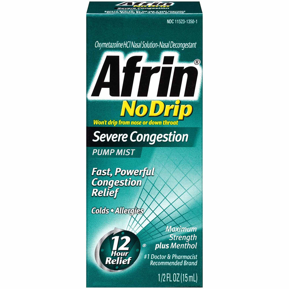 Afrin Severe Congestion Nasal Spray-Sinus Relief Afrin No Drip Severe Congestion 0.05% Strength Nasal Spray 15 mL