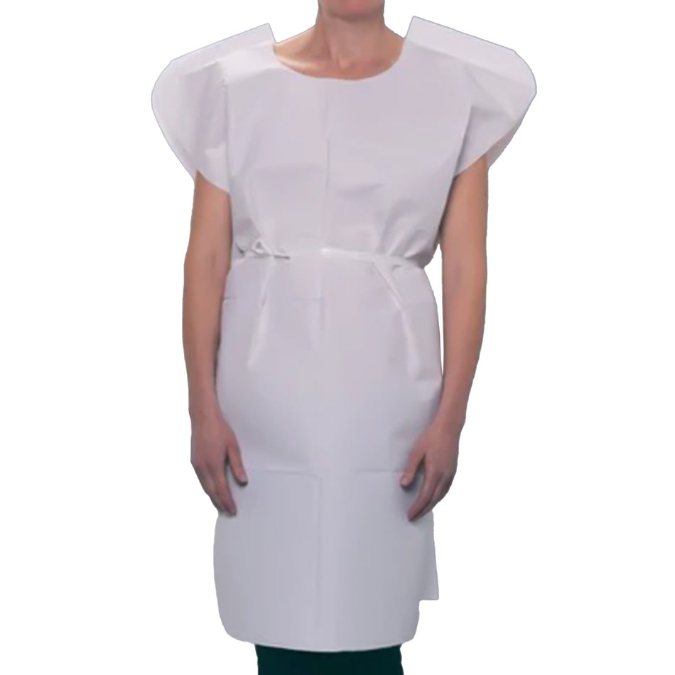 Tidi Patient Exam Gown-Patient Exam Gown TIDI Child Size White Disposable