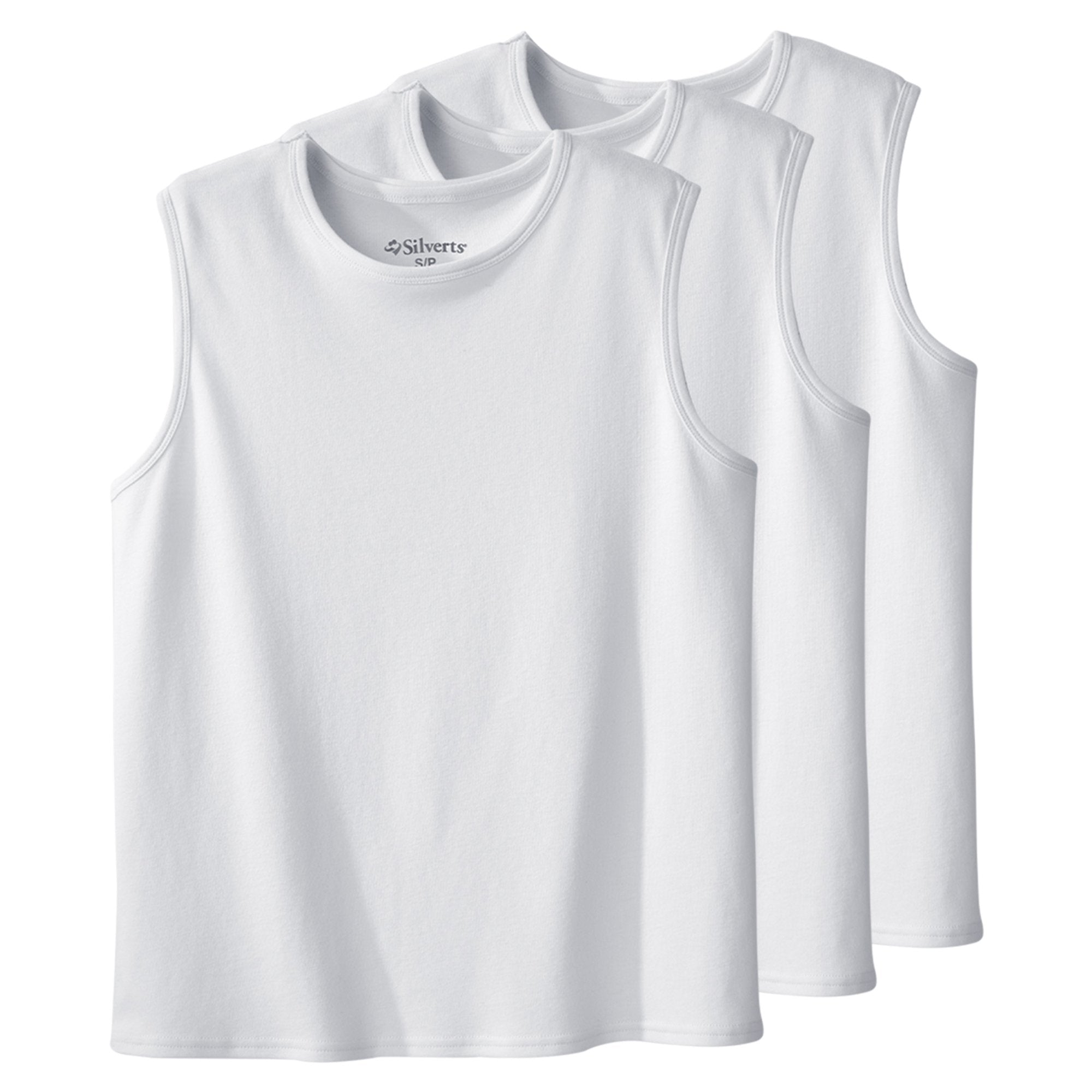 Adaptive Undershirt Silverts® 2X-Large White Without Pockets Sleeveless Female