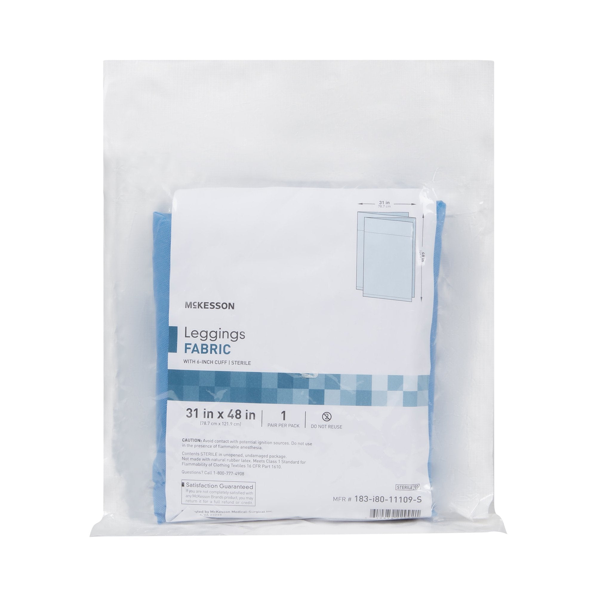 McKesson Sterile Surgical Leggings, 31 x 48 Inch - Textiles>Procedure Drapes and Sheets>Drape Sheets - McKesson Brand