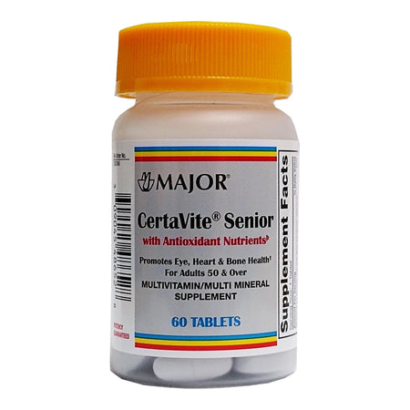 CertaVite Senior Multivitamin Supplement-"Multivitamin Supplement CertaVite Senior Vitamin A / Ascorbic Acid / Calcium 2,500 IU - 220 mg - 60 mg Strength Tablet 60 per bottle"