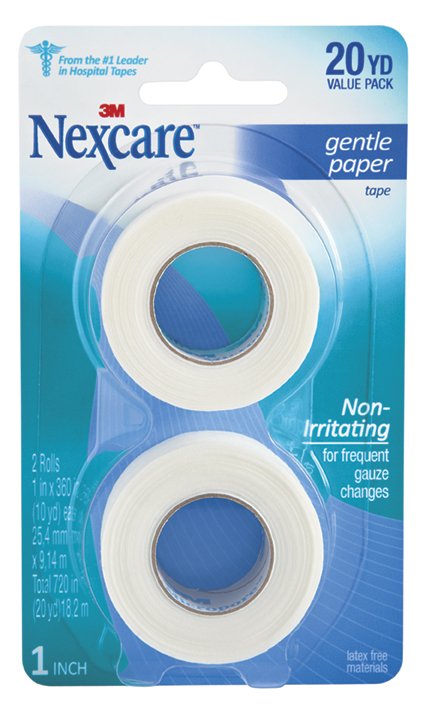 3M Nexcare Paper Medical Tape, 1 Inch x 10 Yard, White-Medical Tape Nexcare Gentle White 1 Inch X 10 Yard Paper NonSterile