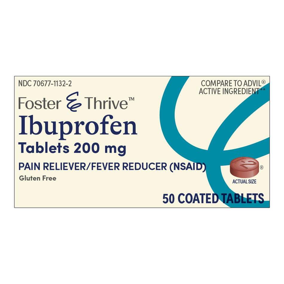 Foster & Thrive™ Ibuprofen 200 mg Coated Tablets - Pharmaceuticals>Over the Counter>Pain Relief - McKesson Brand