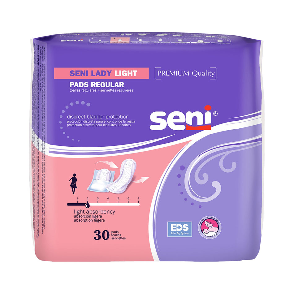 Seni Lady Light Bladder Control Pad, 8.9-Inch Length-Bladder Control Pad Seni Lady Light 8.9 Inch Length Light Absorbency Super Absorbent Core One Size Fits Most