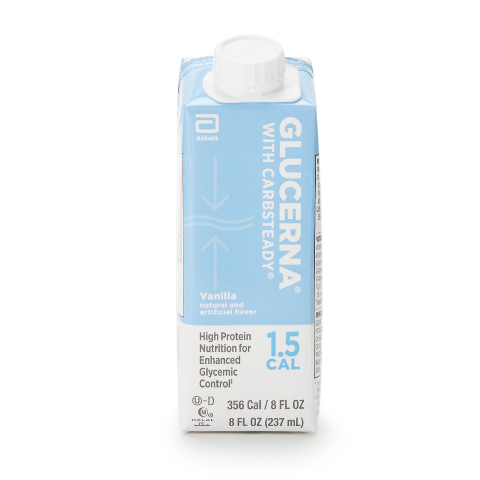 Glucerna 1.5 Cal Vanilla High Protein Nutrition for Enhanced Glycemic Control, 8-ounce carton-Oral Supplement Glucerna 1.5 Cal Vanilla Flavor Liquid 8 oz. Reclosable Carton
