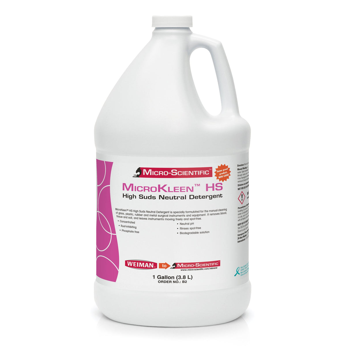 MicroKleen HS Neutral Instrument Detergent-Neutral Instrument Detergent MicroKleen HS Liquid Concentrate 1 gal. Jug Unscented