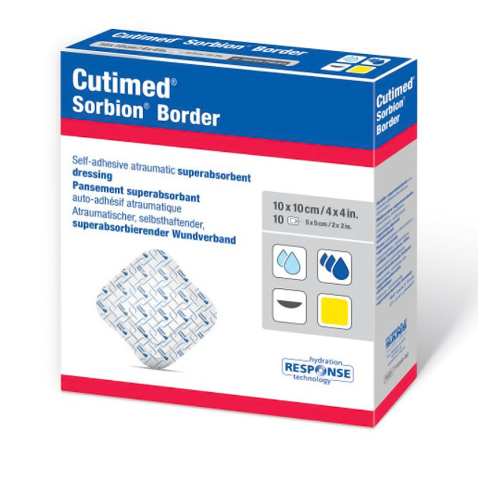 Super Absorbent Dressing Cutimed® Sorbion® Border 6 X 6 Inch Square