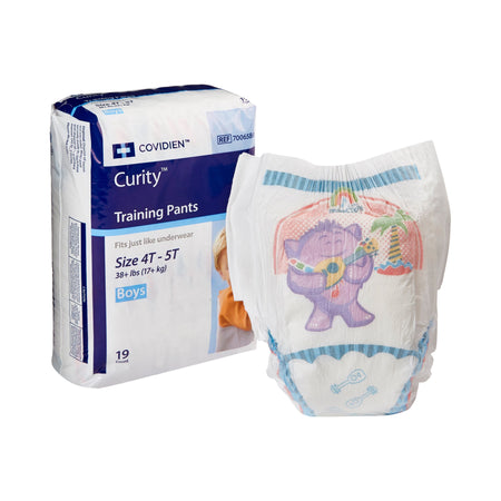 Curity Training Pants, Extra Large-Male Toddler Training Pants Cardinal Health Wings Pull On with Tear Away Seams Size 4T to 5T Disposable Heavy Absorbency