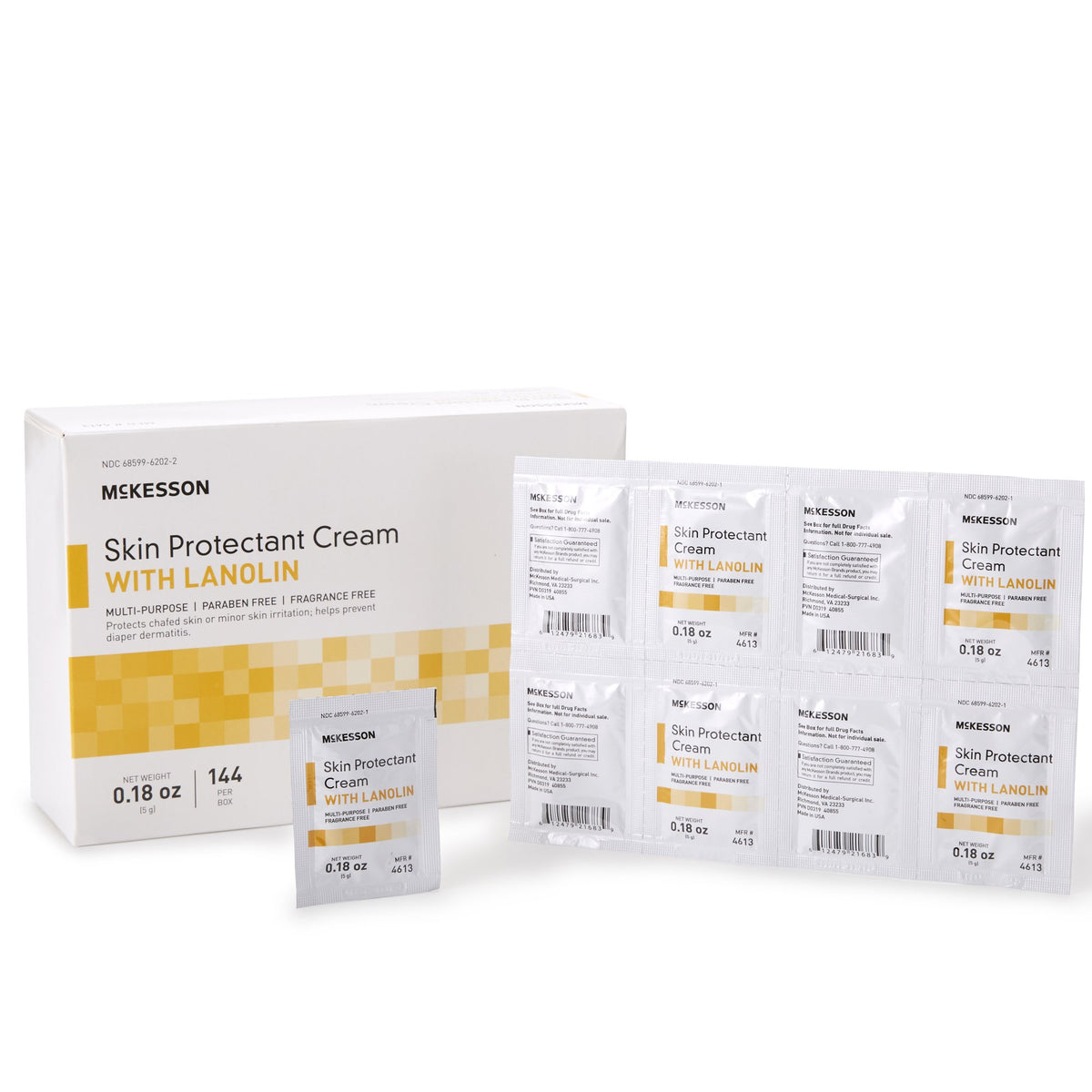 McKesson Unscented Skin Protectant Cream, 5 Gram Individual Packet-Skin Protectant Mckesson 5 Gram Individual Packet Unscented Cream