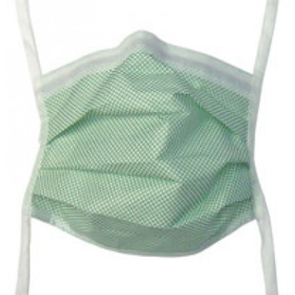 Fog Shield Surgical Mask, Green-Surgical Mask Precept Tape Fog-Shield Anti-fog Tape ASTM Level 1 Tie Closure One Size Fits Most