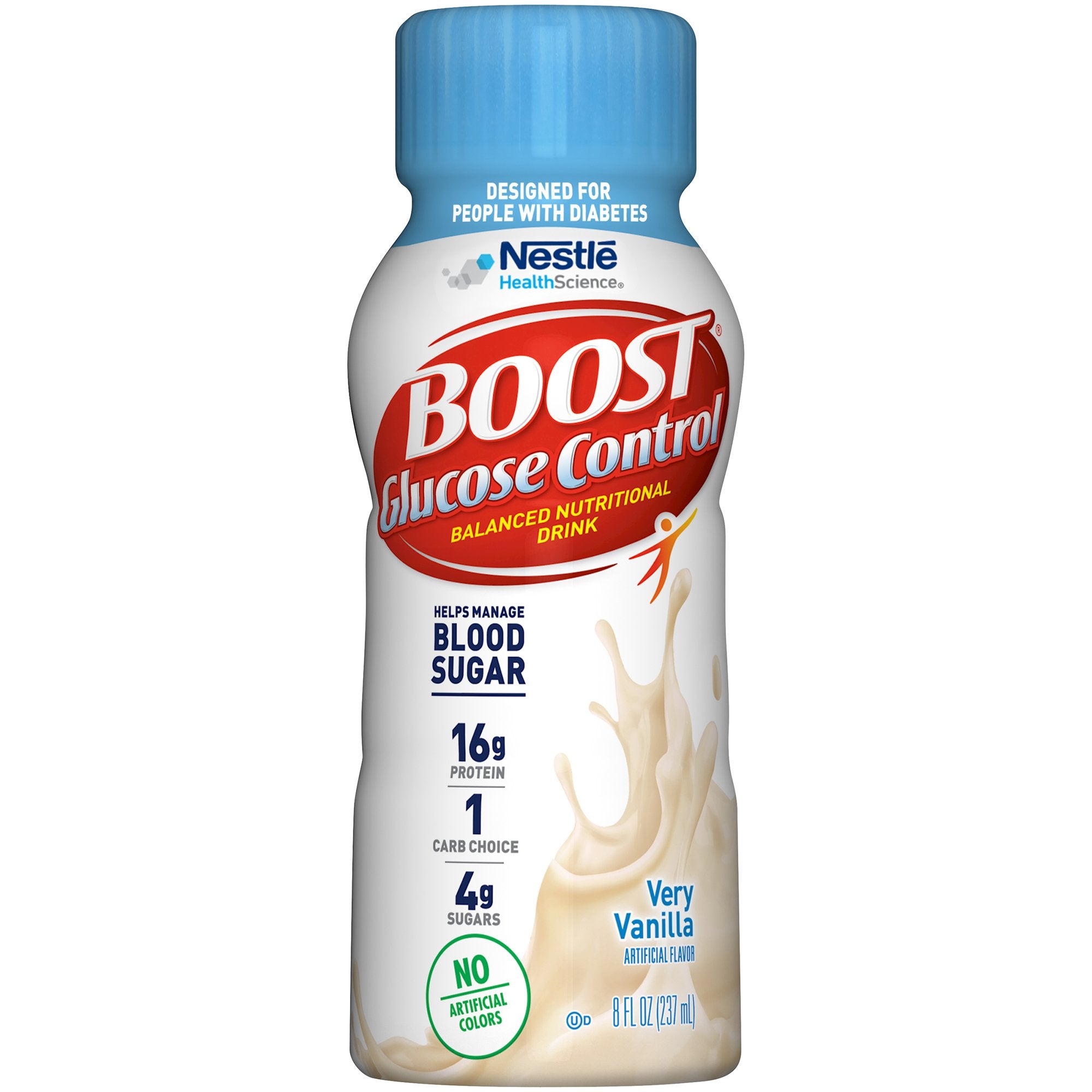 Boost Glucose Control Vanilla Balanced Nutritional Drink, 8-ounce Bottle-Oral Supplement Boost Glucose Control Very Vanilla Flavor Liquid 8 oz. Bottle
