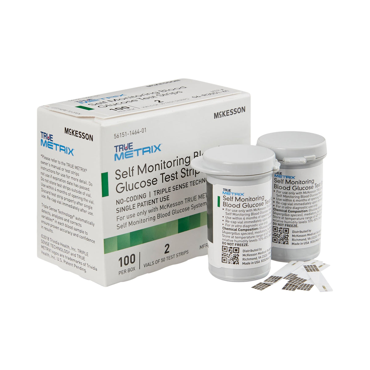 McKesson TRUE METRIX Blood Glucose Test Strips-Blood Glucose Test Strips McKesson TRUE METRIX 100 Strips per Pack