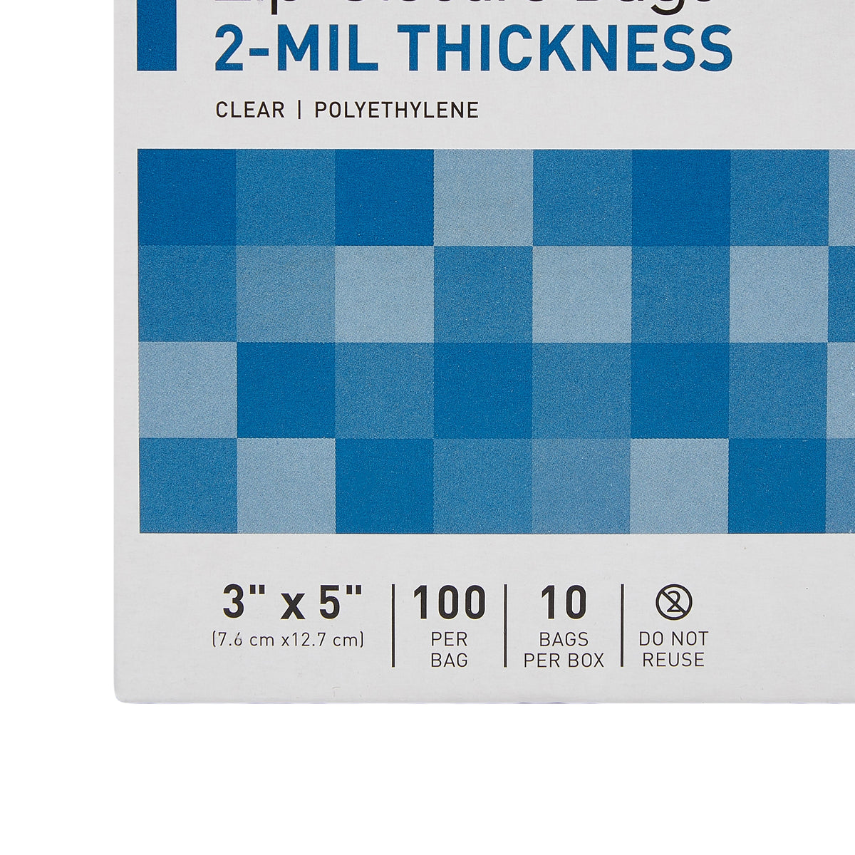McKesson Zip Closure Bag, 3 x 5 in.-Reclosable Bag McKesson 3 X 5 Inch Polyethylene Clear Zipper Closure