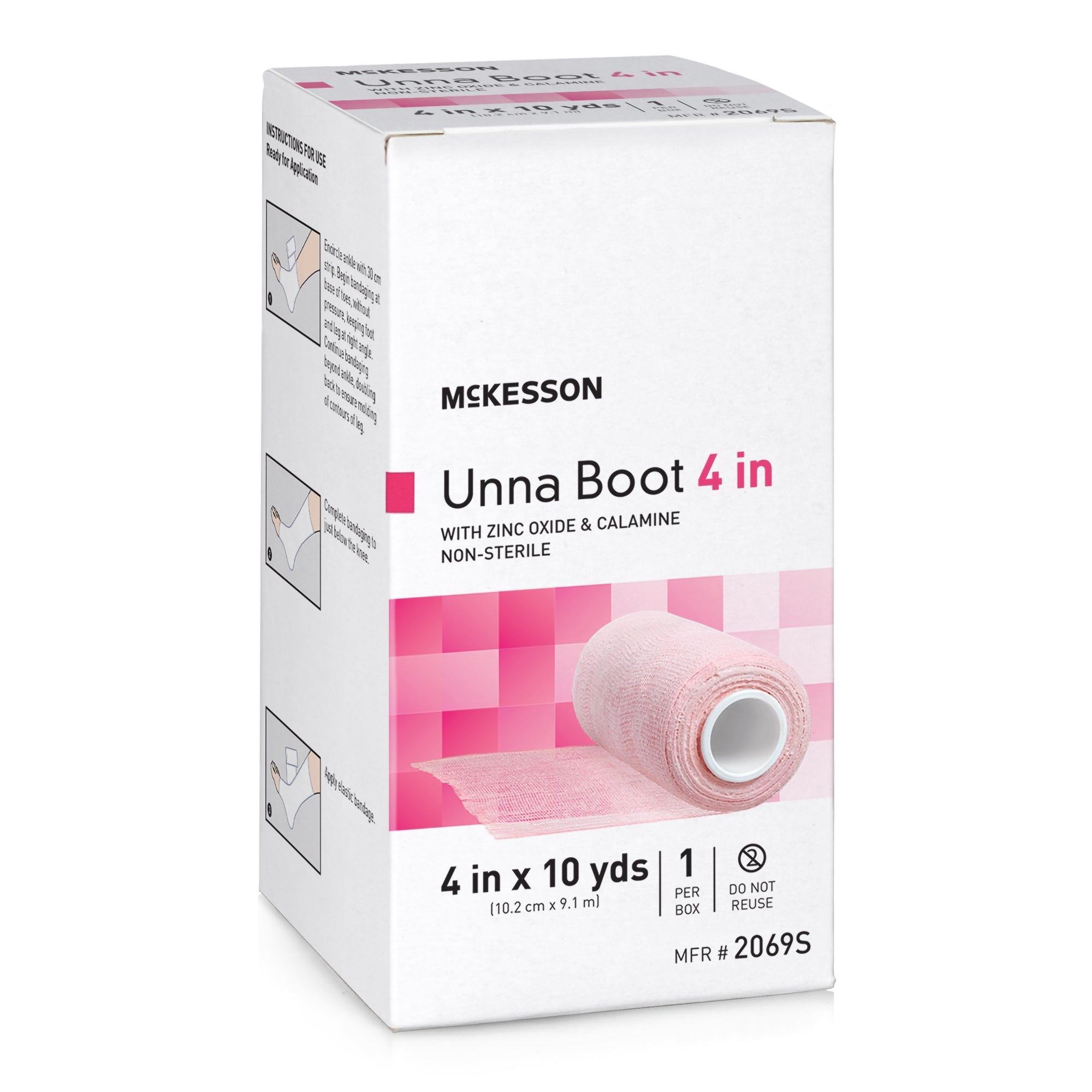 McKesson Zinc Oxide / Calamine Unna Boot, 4 Inch x 10 Yard-Unna Boot McKesson Zinc Oxide / Calamine 4 Inch X 10 Yard