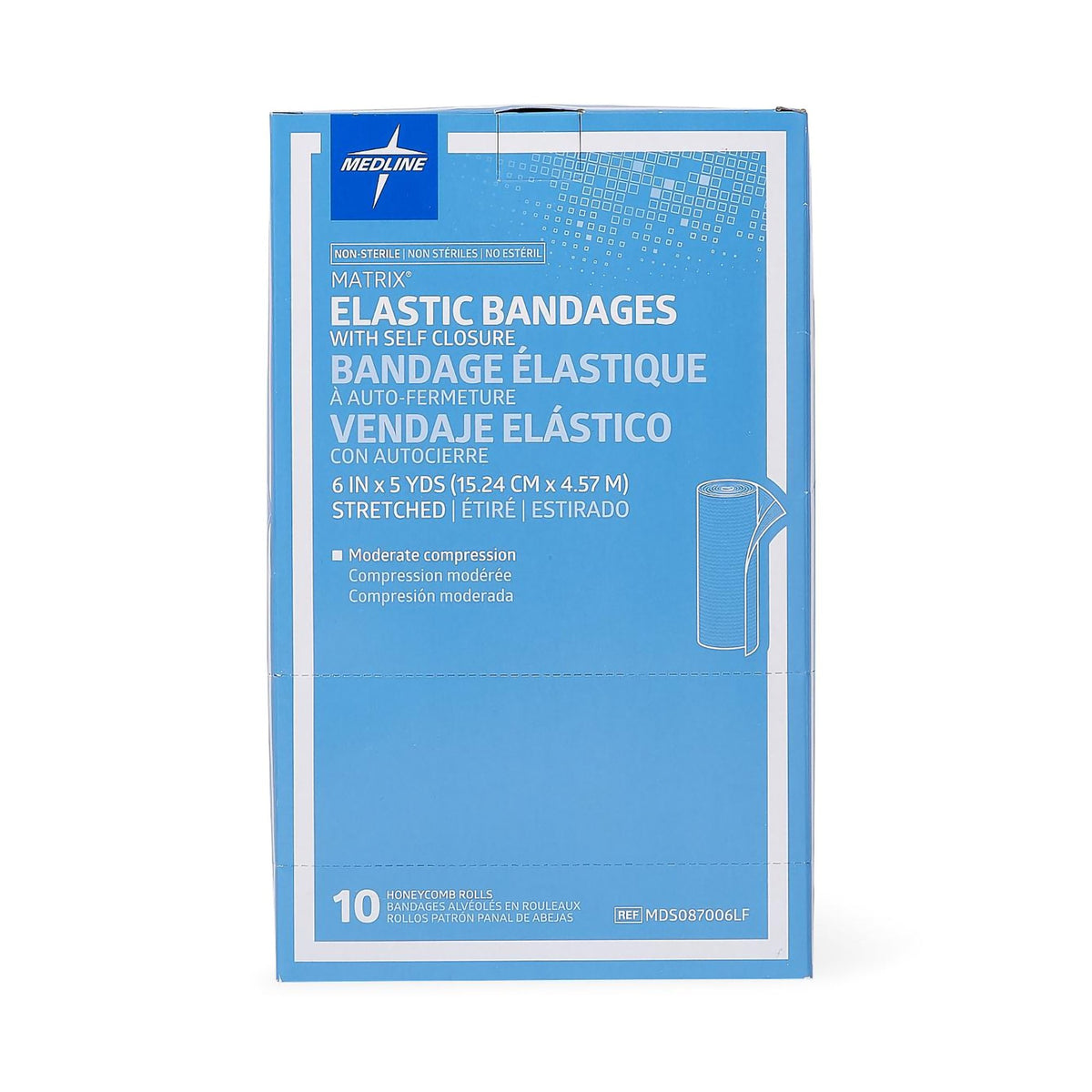 Matrix Double Hook and Loop Closure Elastic Bandage, 6 Inch x 5 Yard-Elastic Bandage Matrix 6 Inch X 5 Yard Double Hook and Loop Closure Natural NonSterile Medium Compression