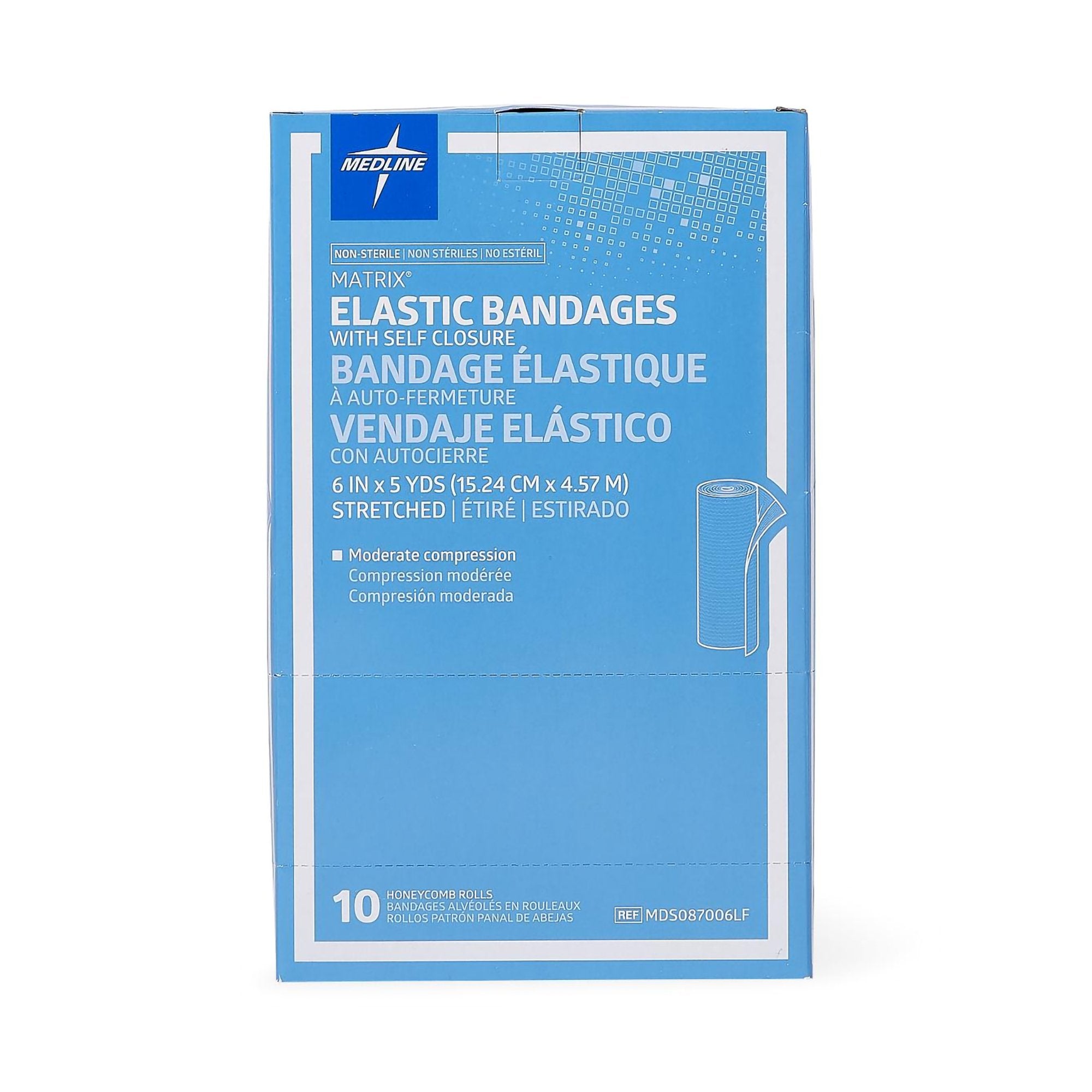 Matrix Double Hook and Loop Closure Elastic Bandage, 6 Inch x 5 Yard-Elastic Bandage Matrix 6 Inch X 5 Yard Double Hook and Loop Closure Natural NonSterile Medium Compression
