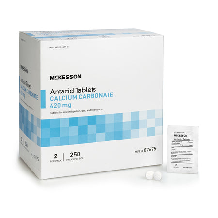 McKesson Calcium Carbonate Antacid Tablets, Mint Flavor - Pharmaceuticals>Over the Counter>Gastrointestinal>Antacids - McK...