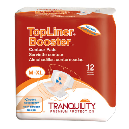 Tranquility Top Liner Added Absorbency Incontinence Booster Pad, 13 x 21 Inch-Booster Pad Tranquility Top Liner Contour 13-1/2 X 21-1/2 Inch Heavy Absorbency Super Absorbent Core One Size Fits Most
