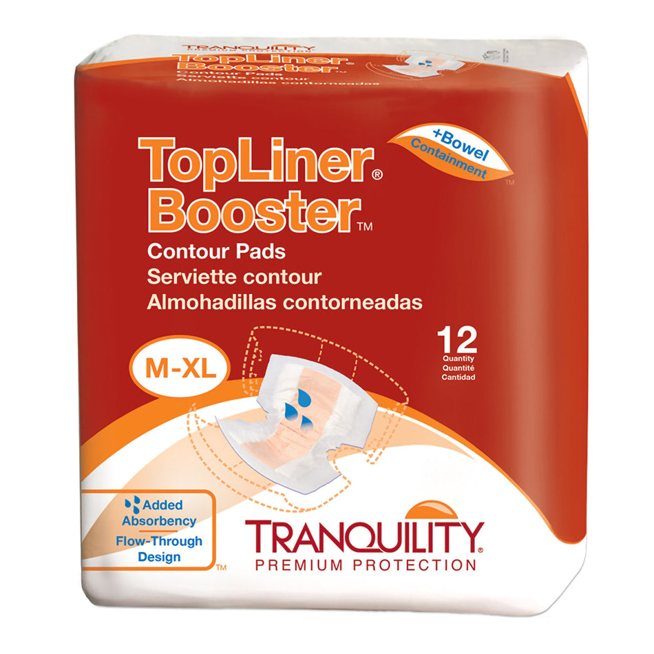 Tranquility Top Liner Added Absorbency Incontinence Booster Pad, 13 x 21 Inch-Booster Pad Tranquility Top Liner Contour 13-1/2 X 21-1/2 Inch Heavy Absorbency Super Absorbent Core One Size Fits Most