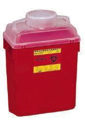 BD Multi-purpose Sharps Container, 6 Gallon, 17-1/2 x 12-4/5 x 8-4/5 Inch-Sharps Container BD� Red Base 17-1/2 X 12-4/5 X 8-4/5 Inch Vertical Entry 6 Gallon