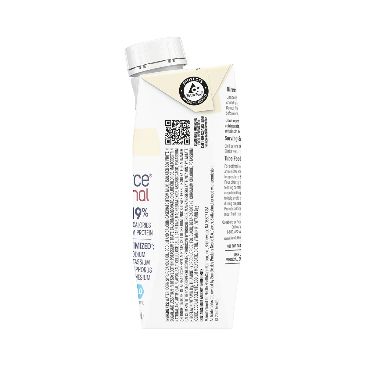 Novasource Renal Vanilla Nutritionally Complete Formula for Patients on Dialysis, 8-ounce carton-Oral Supplement Novasource Renal Vanilla Flavor Liquid 8 oz. Carton