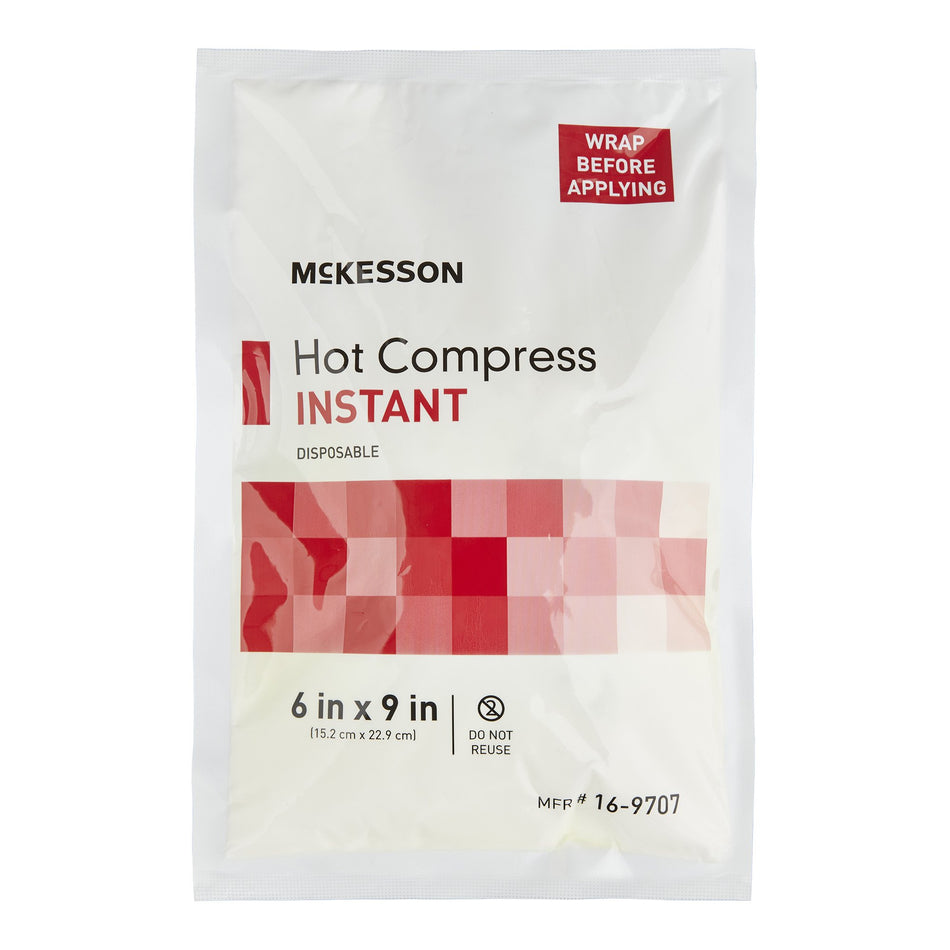 McKesson Instant Hot Pack, 6 x 9 Inch-Instant Hot Pack McKesson General Purpose Large Plastic Disposable
