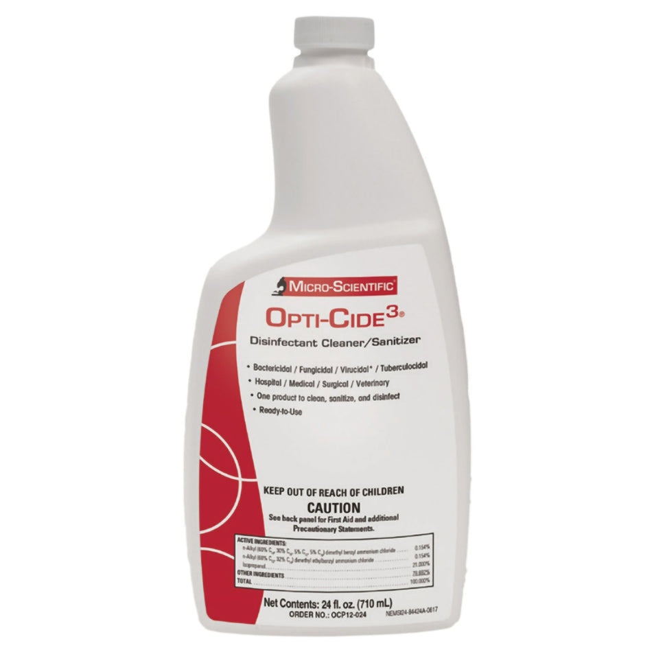 Opti-Cide 3 Disinfectant Cleaner, 24-ounce bottle-Opti-Cide3 Surface Disinfectant Cleaner Broad Spectrum Manual Pour Liquid 24 oz. Bottle Alcohol Scent NonSterile