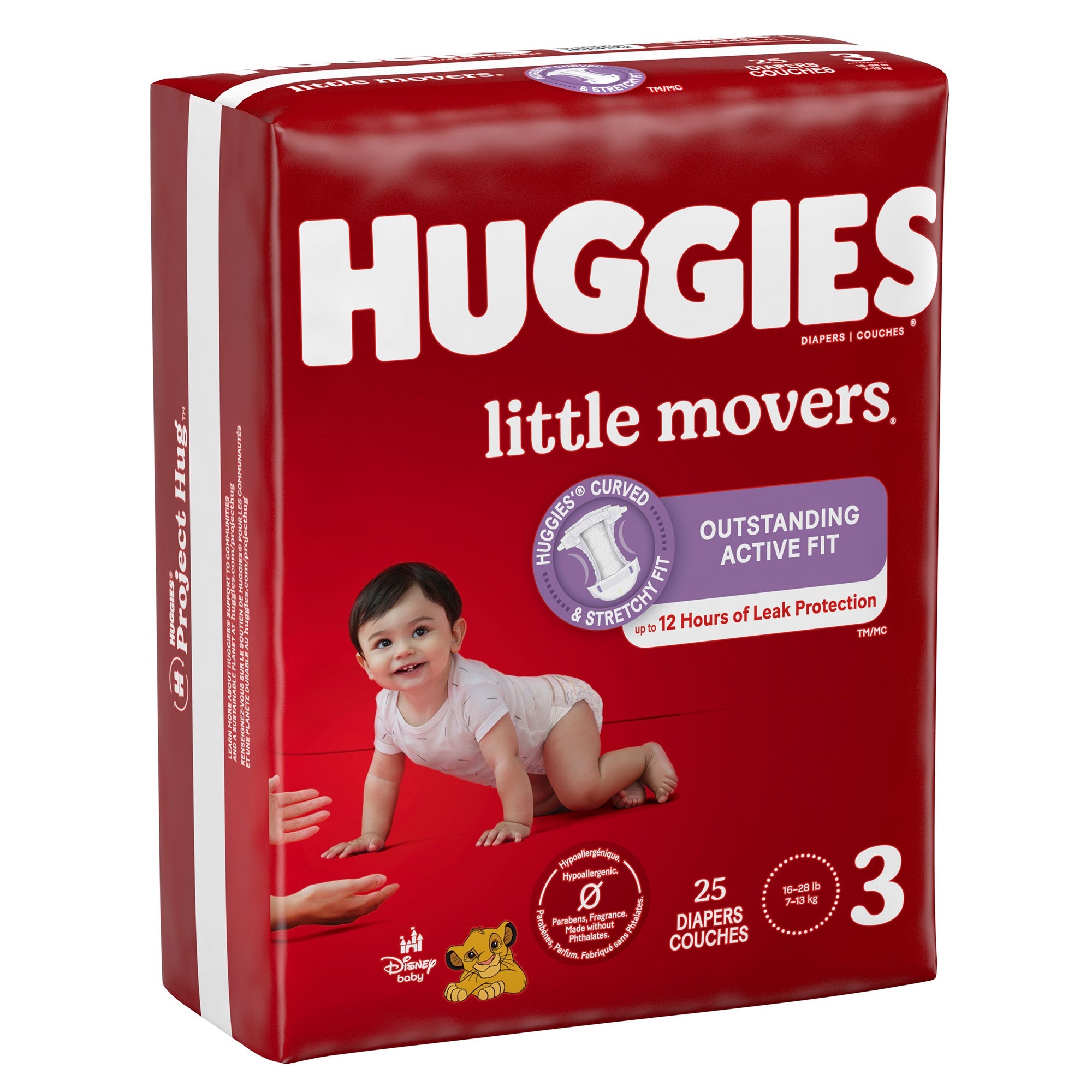 Huggies Little Movers Diaper, Size 3-Unisex Baby Diaper Huggies Little Movers Size 3 Disposable Moderate Absorbency