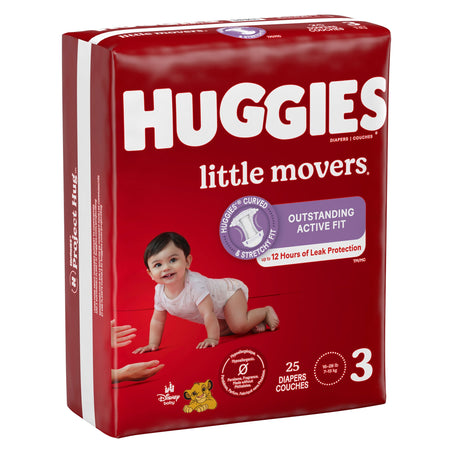 Huggies Little Movers Diaper, Size 3-Unisex Baby Diaper Huggies Little Movers Size 3 Disposable Moderate Absorbency