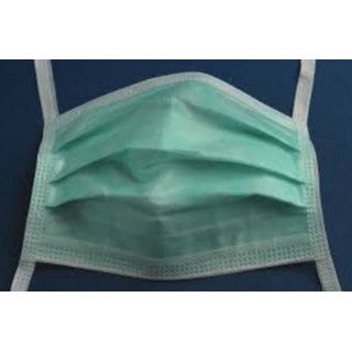 Cardinal Surgical Mask-Surgical Mask Cardinal Health Anti-fog Adhesive ASTM Level 1 Tie Closure One Size Fits Most