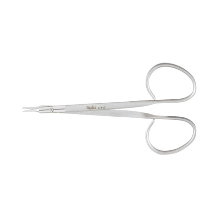 Miltex Suture Scissors-Stitch Scissors Miltex 4-7/8 Inch Length OR Grade German Stainless Steel NonSterile Ribbon Style Finger Ring Handle Curved Sharp Tip / Sharp Tip