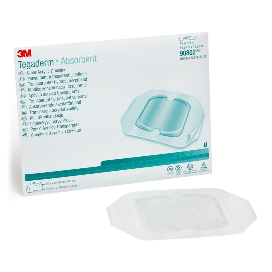 3M� Tegaderm� Absorbent Acrylic Transparent Film Dressing, 5-7/8 x 6 Inch-Absorbent Transparent Film Dressing 3M� Tegaderm� Absorbent 5-7/8 X 6 Inch Rectangle Sterile