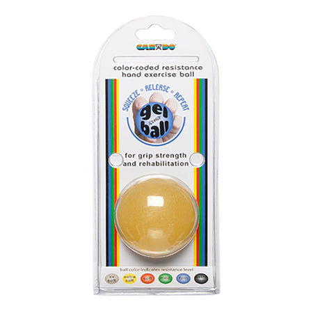 CanDo Standard Gel Squeeze Ball, Yellow, Extra Light-Squeeze Ball CanDo Yellow Standard Size X-Light Resistance
