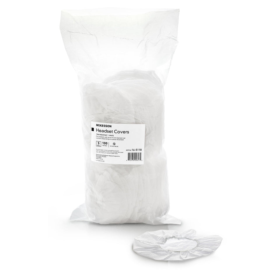 McKesson Sanitary Headset Cover, Small, White-Sanitary Headset Cover McKesson Small For Earmuff of Most Headphones