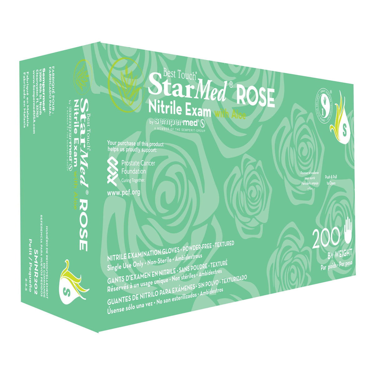 StarMed® Rose Nitrile Exam Glove, Small, Pink - Gloves>Exam Gloves - Harps USA Inc