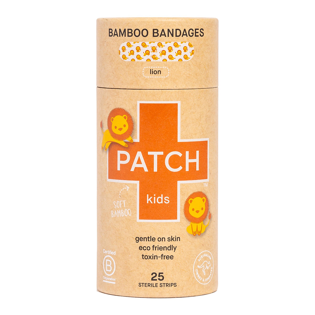 Patch Kids (Lion Design) Adhesive Strip, 3/4 x 3 Inch-Adhesive Strip Patch Kids 3/4 X 3 Inch Bamboo Rectangle Kid Design (Lion) Sterile