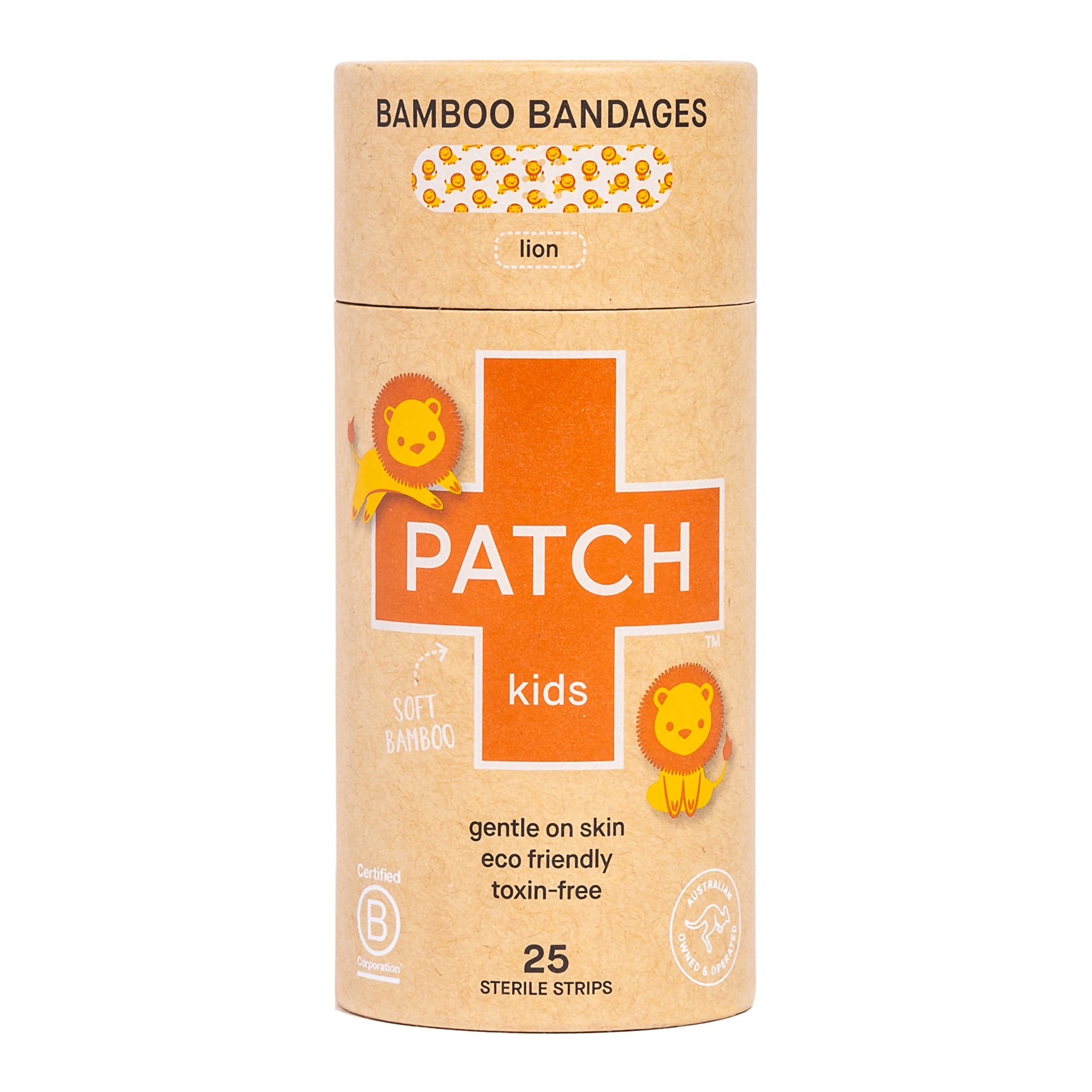 Patch Kids (Lion Design) Adhesive Strip, 3/4 x 3 Inch-Adhesive Strip Patch Kids 3/4 X 3 Inch Bamboo Rectangle Kid Design (Lion) Sterile