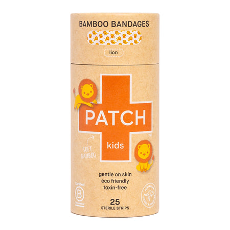 Patch Kids (Lion Design) Adhesive Strip, 3/4 x 3 Inch-Adhesive Strip Patch Kids 3/4 X 3 Inch Bamboo Rectangle Kid Design (Lion) Sterile