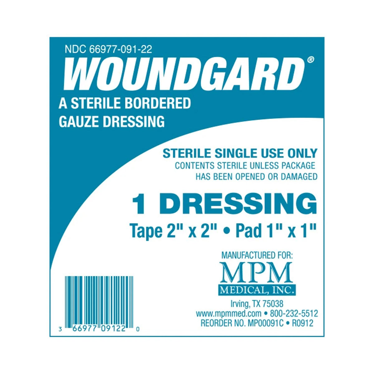 WoundGard White Adhesive Dressing, 2 x 2 Inch-Island Dressing WoundGard 2 X 2 Inch Square Sterile
